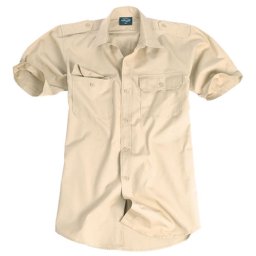Košile TROPICAL krátký rukáv na knoflíky KHAKI vel. M