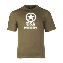 MIL-TEC triko krátký rukáv USA ALLIED STAR ZELENÉ vel.L