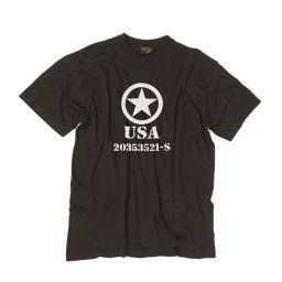 MIL-TEC triko krátký rukáv USA ALLIED STAR ČERNÉ vel.XL