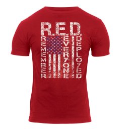 ROTHCO triko ATHLETIC FIT R.E.D. krátký rukáv ČERVENÉ vel.XL