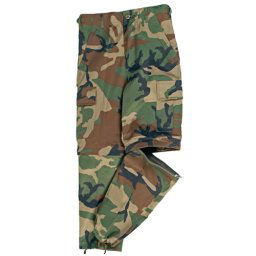 MIL-TEC kalhoty dětské US BDU ZIP-OFF WOODLAND vel.L / 152