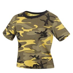 Triko dámské krátké CROP Stinger Yellow Camo vel. XXL