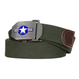 Opasek USAF WWII plátěný ZELENÝ vel. 115