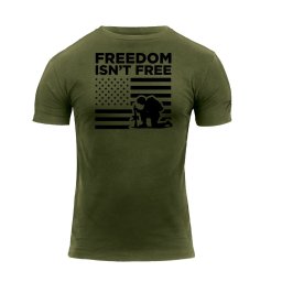 Triko FREEDOM ISN´T FREE krátký rukáv ZELENÉ vel. M