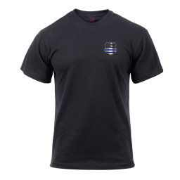 ROTHCO triko THIN BLUE LINE US odznak vlajka ČERNÉ vel.L