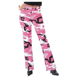 Kalhoty dámské STRETCH FLARE PINK CAMO vel. 5-6