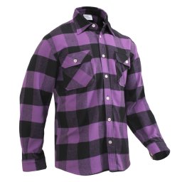 Košile dřevorubecká FLANNEL kostkovaná FIALOVÁ vel. S