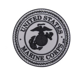 101INC nášivka 3D plastová UNITED STATES MARINE CORPS ŠEDÁ