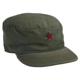 Čepice VINTAGE FATIGUE RED STAR ZELENÁ vel. S