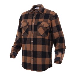 Košile dřevorubecká FLANNEL kostkovaná HNĚDÁ vel. S