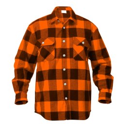 Košile dřevorubecká FLANNEL kostkovaná ORANŽOVÁ vel. S