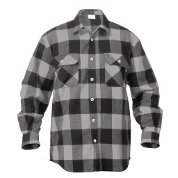 Košile dřevorubecká FLANNEL kostkovaná ŠEDÁ vel. L