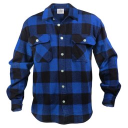Košile dřevorubecká FLANNEL kostkovaná MODRÁ vel. S