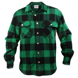 Košile dřevorubecká FLANNEL kostkovaná ZELENÁ vel. L