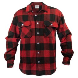 Košile dřevorubecká FLANNEL kostkovaná ČERVENÁ vel. L