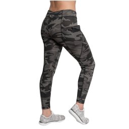 Legíny dámské WORKOUT s kapsami BLACK CAMO vel. L