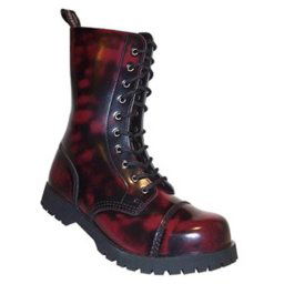 Boty BOOTS & BRACES 10 dírkové KORÁL. ČERVENÉ vel.41