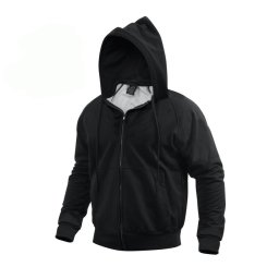 Mikina s kapucí THERMAL na zip ČERNÁ vel. M