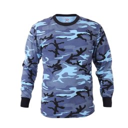 Triko s dlouhým rukávem SKY BLUE CAMO vel. S