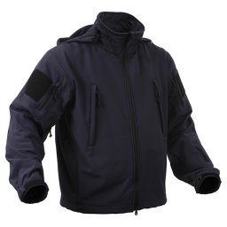 Bunda TACTICAL s kapucí softshell TMAVĚ MODRÁ vel. L