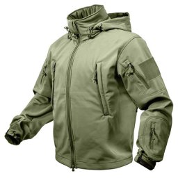 Bunda TACTICAL s kapucí softshell ZELENÁ vel. L