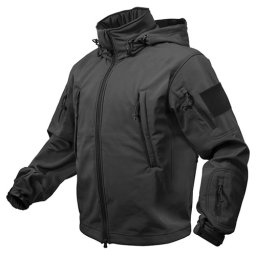 Bunda TACTICAL s kapucí softshell ČERNÁ vel. L