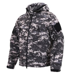 Bunda TACTICAL s kapucí softshell DIGITAL URBAN vel. M