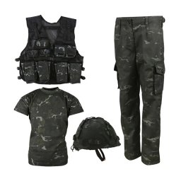 Komplet dětský taktický ARMY COMBO BTP BLACK vel. 7-8