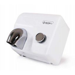 Bílý kovový horkovzdušný vysoušeč rukou Jet Dryer BUTTON