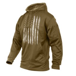 Mikina CONCEALED CARRY s kapucí US vlajka COYOTE vel. L