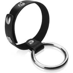 SCALA KOVOVÝ KROUŽEK NA PENIS A KOŽENÝ RING NA VARLATA - 74325957