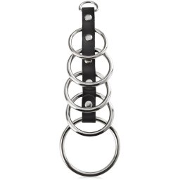 SCALA OCELOVÝ POSTROJ NA PENIS 5 EREKČNÍCH KROUŽKŮ COCK RING - 76362986