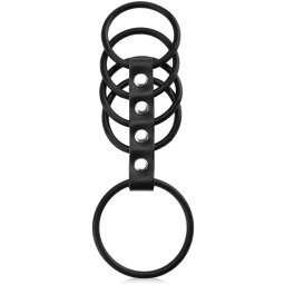 SCALA EREKČNÍ KROUŽKY NA PENIS A VARLATA SPOJENÉ KOŽENÝM PÁSEM - PENIS V ZAJETÍ BDSM- 79051281