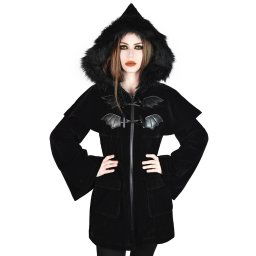 kabát dámský KILLSTAR - Nightfever Duffle - KSRA002450