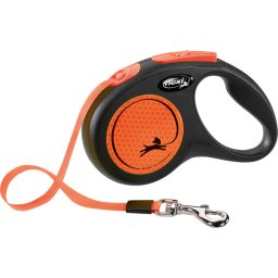 Páskové vodítko Flexi Neon S 5 m, 15 kg - různé barvy, s motivem pejska Barva: oranžová