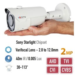 CCTV kamera AHD 2MP s 40m IR + varifokální objektiv 30-113 °