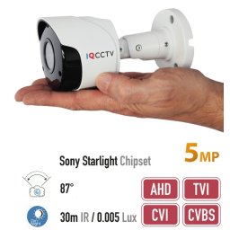 Kamera na dům CCTV AHD s 5MP + 87 ° úhel + 30m IR