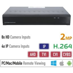 DVR rekordér hybridní AHD 2MP - 8 HD kamery (bez audia)