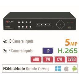 DVR rekordér hybridní AHD 5MP - 4 HD kamery + 2 IP kamery