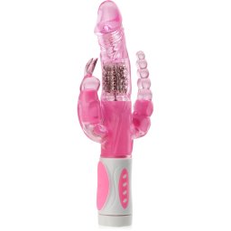 SCALA PRETTY BUNNY – GELOVÝ ROTAČNÍ VIBRÁTOR SE STIMULÁTORY ANÁLU A KLITORISU – 86788202