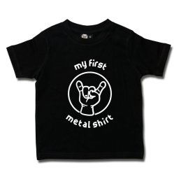 tričko dětské my first metal - (invers) in white - black - Metal-Kids - 403-25-8-7