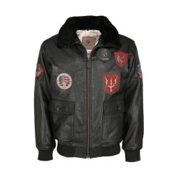 Bunda pilotní kožená TOP GUN ČERNÁ vel. M