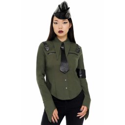košile dámská KILLSTAR - Secret Mission - KHAKI - KSRA002410