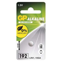 Alkalická knoflíková baterie GP 192F (LR41), 1 ks B13921