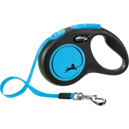 Páskové vodítko Flexi Neon S 5 m, 15 kg - různé barvy, s motivem pejska Barva: modrá