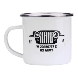 FOSCO hrnek US ARMY JEEP smaltovaný 300 ml BÍLÝ