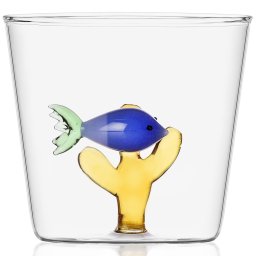 Ichendorf Milano designové sklenice na vodu Marine Garden Blue Fish Amber Seaweed