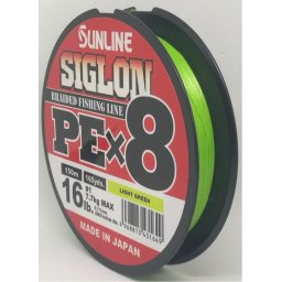 SUNLINE šňůra SIGLON PEx8 150m/25Lbs/0,209mm-LGR