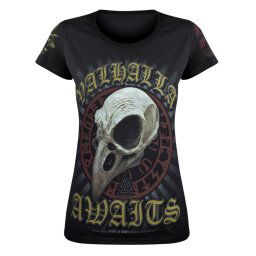 tričko dámské VICTORY OR VALHALLA - CROW SKULL - VOV025DA