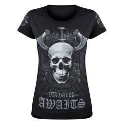 tričko dámské VICTORY OR VALHALLA - SKULL - VOV022DA